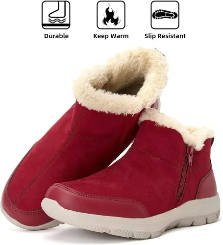 Miniatura 6 de TIOSEBON Botines de invierno para mujer, antideslizantes, resistentes para caminar, senderismo