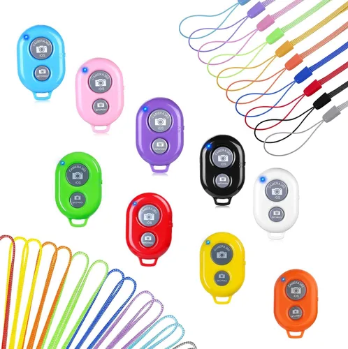 Obturador remoto para teléfonos inteligentes y tabletas (paquete de 9 colores), AOQIYUE - Control remoto inalámbrico para cámara compatible con