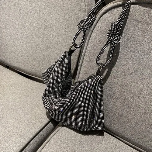 Miniatura 2 de Bolso de mano con diamantes de imitación bolso de noche brillante para mujer bolso de noche bajo las axilas bolsas de hombro para cena fiesta boda