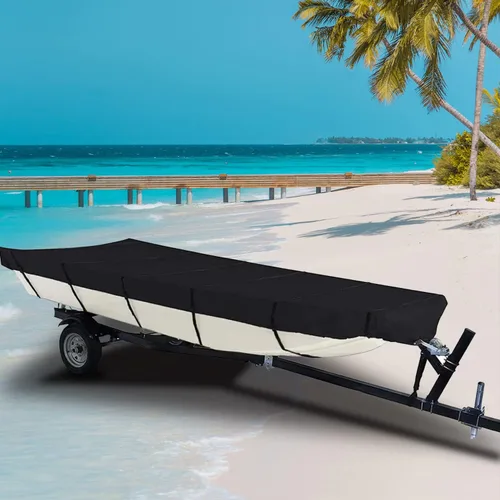Miniatura 7 de Cubierta para Bote Jon 12 pies 420D Impermeable Remolcable Bote Jon Versión Mejorada con Accesorios de Fijación Adicionales Resistente a Arañazos