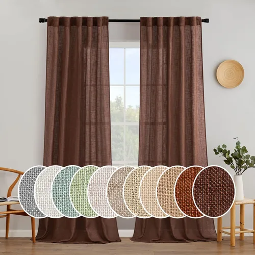 Miniatura 19 de MIULEE Cortinas de lino blanco de 108 pulgadas de largo para dormitorio, sala de estar, cortinas de ventana con textura de lino suave y grueso, Lino