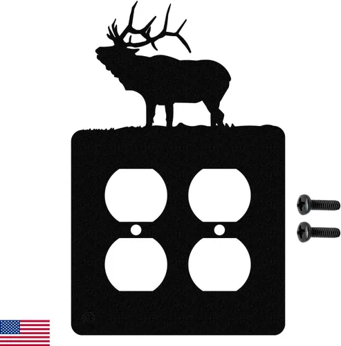 Miniatura 11 de Solitary Elk - Placa de pared dúplex individual (potencia única, negro)