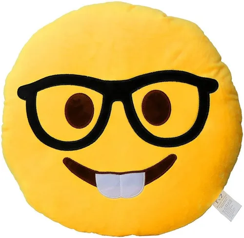 Miniatura 17 de Emoji Cara de Alienígena Cojín de Emoticón Relleno de Felpa Suave Almohada, Certificado Oficial, EvZ 31cm Gris