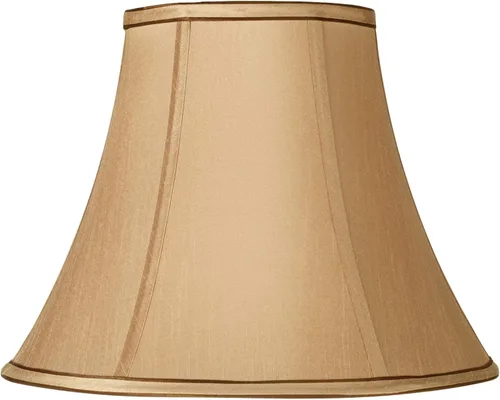 Pantalla de lámpara de campana grande marrón y marrón de 7 pulgadas superior x 14 pulgadas inferior x 11 pulgadas de alto (araña) de repuesto con