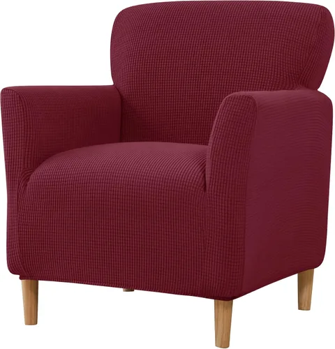 Miniatura 32 de LiveGo - Funda elástica para sillón de mediados de siglo moderno de 1 pieza, fundas de acento de jacquard para silla con brazos, fundas impermeables