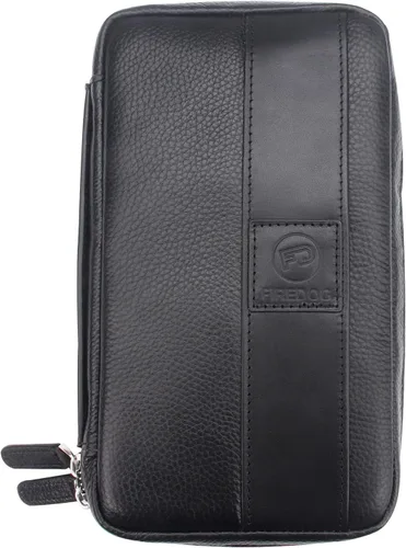 Miniatura 9 de FIREDOG Bolsa de cigarros, de cuero genuino, portátil, caja de cigarros para el día del padre, hombres, marido (capacidad para 5-6 puros, negro)