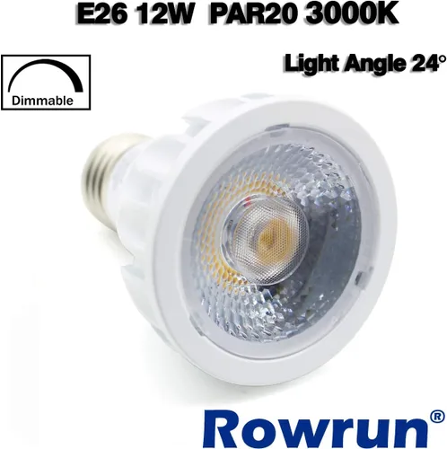 Miniatura 5 de PAR20 Bombilla LED de 12 W, regulable, 3000 K, blanco suave, foco COB ángulo de haz de 24°, base E26 para iluminación empotrada, campana extractora