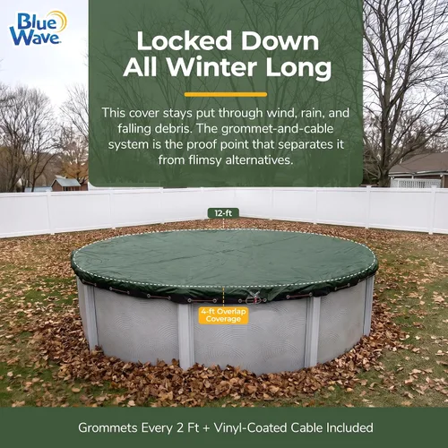 Miniatura 2 de Blue Wave BWC800 Gold - Cubierta rectangular de invierno para piscinas a ras de suelo, 24 x 40 pies, verde bosque