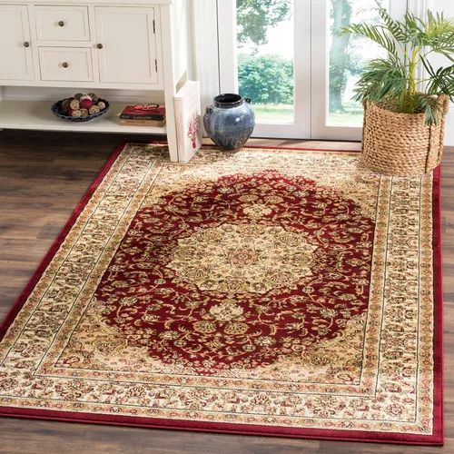SAFAVIEH Lyndhurst Collection - Alfombra de área de 8 x 11 pies, diseño tradicional de medallón oriental tradicional, no desprende pelusa y de fácil