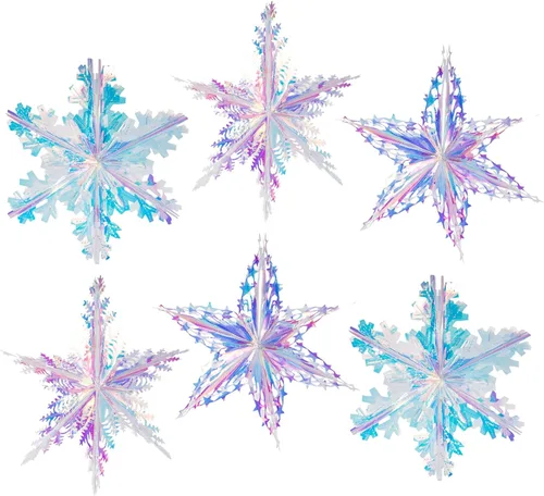 Miniatura 5 de 2 piezas de 30 pulgadas de adorno colgante de techo de forma de candelabro iridescente de papel de aluminio transparente, adornos decorativos
