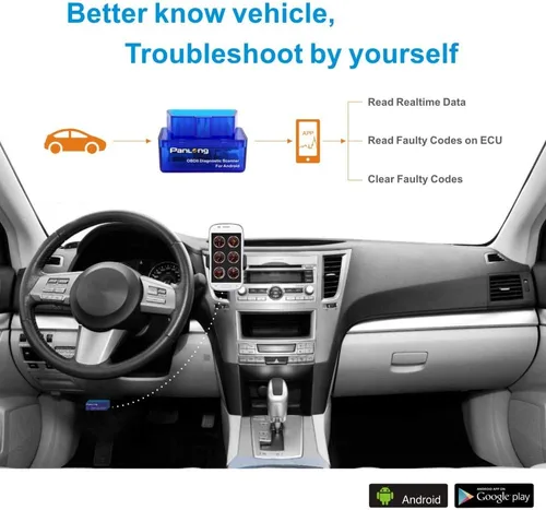 Miniatura 2 de Panlong Bluetooth OBD2 OBDII - Escáner de diagnóstico para automóvil, lector de código, comprobador de luz del motor para Android, compatible
