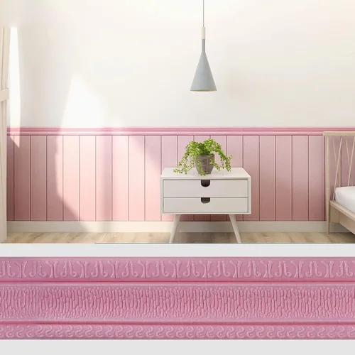 Miniatura 4 de Yutianli Moldura de Corona Despegar y Pegar Borde de Papel Tapiz Base de Pared Flexible Moldura Adhesiva Zócalo de Vinilo Autoadhesivo Moldura