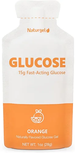 Gel líquido de glucosa, paquete de 10, naranja, 0.53 oz de glucosa líquida de acción rápida