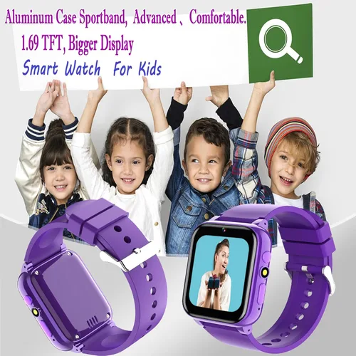 Miniatura 2 de iCHOMKE Reloj inteligente para niños, reloj inteligente para niñas y niños con 26 juegos, grabadora de video y reproductor, calendario podómetro