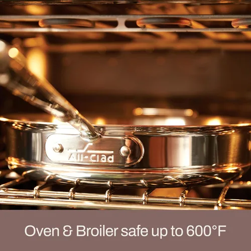 Miniatura 5 de All-Clad Copper Core - Juego de utensilios de cocina de acero inoxidable de 5 capas, 5 piezas, inducción, apto para horno 600F, ollas y sartenes