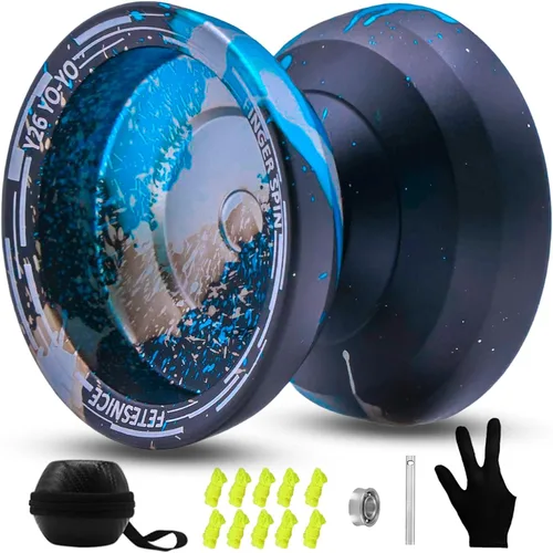 Miniatura 8 de FETESNICE Yoyo profesional de mariposa Y26 - Yoyo giratorio de dedo de doble modo receptivo/no responde, para niños, adultos y jugadores