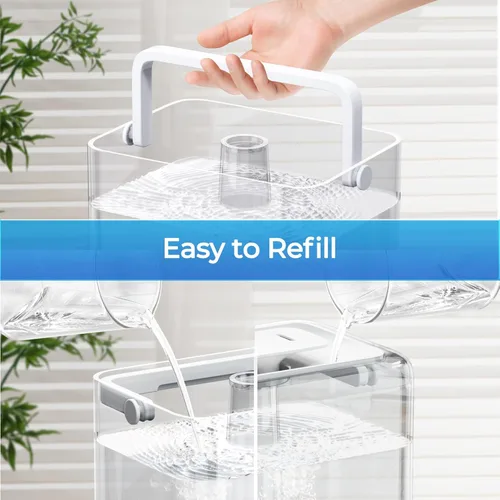 Miniatura 6 de CHIVALZ Humidificadores para dormitorio, humidificadores de niebla fría de 6 L para guardería, silenciosos de 26 dB, tiempo de funcionamiento de 50