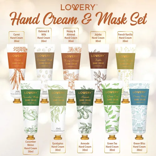 Miniatura 3 de LOVERY Set de regalo de crema de manos y máscara de manos, 10 lociones perfumadas hidratantes para manos y 5 máscaras de manos de acondicionamiento