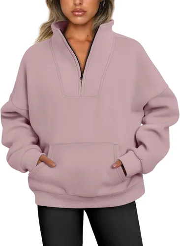 Trendy Queen Sudaderas con media cremallera, sudaderas con capucha de gran tamaño, suéteres de otoño 2023 Y2K ropa de invierno