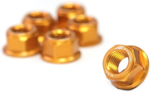 Miniatura 3 de KETABAO Tuercas de piñón de rueda trasera doradas compatibles con YZF R1 98-13 R6 03-15 XJ6 S Diversion FZ1 Fazer MT-09 13-18 16 17