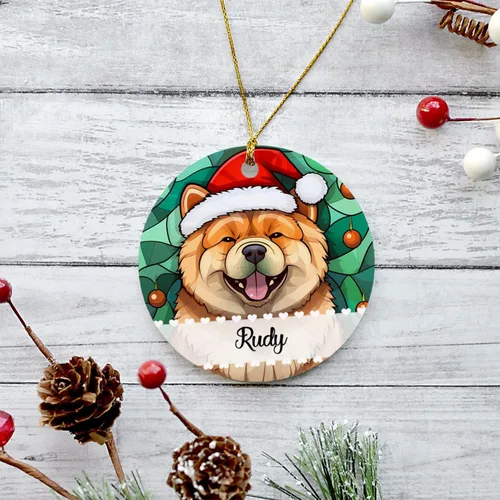 Miniatura 5 de Chow Chow - Adorno decorativo para árbol de Navidad 2026, adorno personalizado para sombrero de Navidad, regalo de adornos de Navidad para perros