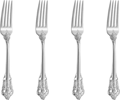 Miniatura 10 de KEAWELL Tenedores de aperitivo de lujo de 5.9 pulgadas, acero inoxidable 18/10, juego de 4, magníficos tenedores de cóctel/tenedores de postre Dorado