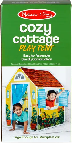 Miniatura 6 de Melissa & Doug Cozy Cottage Tienda de Juego de Tela y Bolsa Tote de Almacenamiento, Amarillo