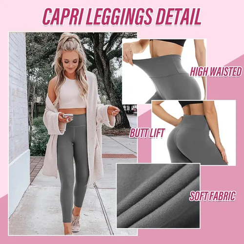 Miniatura 2 de CAMPSNAIL Paquete de 4 leggings de cintura alta para mujer, pantalones de yoga suaves con control de abdomen para entrenamiento, correr