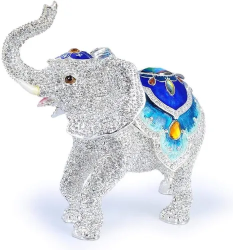 Miniatura 3 de KALIFANO Joyero decorativo para mujer con cristales Swarovski y gemas con forma de animales salvajes, hecho para almacenamiento y organización