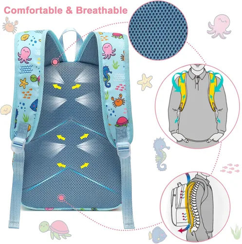 Miniatura 7 de CAMTOP - Conjunto de mochila y lonchera con estampados divertidos para niños de preescolar y primaria