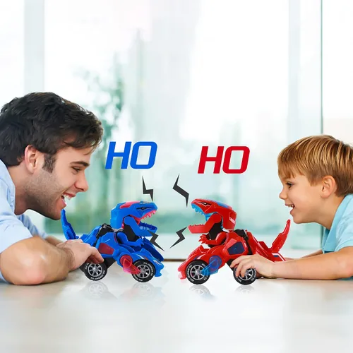 Miniatura 7 de Hirger Juguete de Coche Dinosaurio Transformable para Niños, Juguetes de Camión Monstruo Auto Transformador con Luz y Sonido para Niños Pequeños