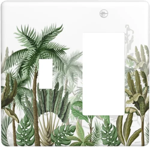 Miniatura 61 de Hojas de eucalipto, vegetación, flores de vid, sencillez, cubiertas decorativas de salida de 1 pandilla, placa de pared para interruptor de luz
