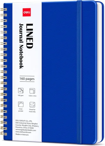 Miniatura 14 de deli Purple Lined Spiral Journal Notebook, 160 Pages, A5 (5.5"x8") Hardcover Writing Notebook, College Ruled Spiral Bound Journal for Women & Men