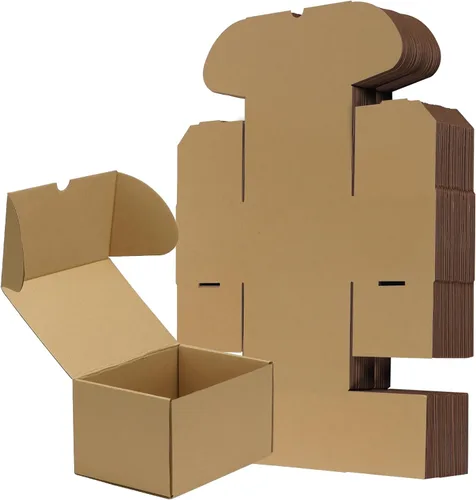 Miniatura 47 de RLAVBL Juego de 25 cajas de envío de 10 x 8 x 3, caja de cartón corrugado blanca para embalaje, correo, negocios Blanco