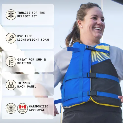 Miniatura 4 de Stohlquist FIT Chaleco salvavidas para adultos de gran tamaño, aprobado por la Guardia Costera de Estados Unidos, PFD para hombres y mujeres
