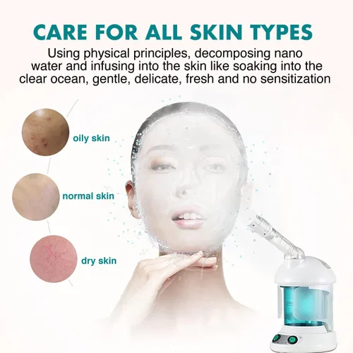 Miniatura 7 de DENFANY Vaporizador de pelo, vaporizador 2 en 1 para cabello y cara con UV y ozono, humidificador facial y sistema de pulverización hidratante