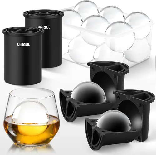 Miniatura 8 de Fabricador de Cubitos de Hielo Transparentes, Molde para Bolas de Hielo de Acero Inoxidable de 2.5", para Whisky y Cócteles, Moldes de Cubitos