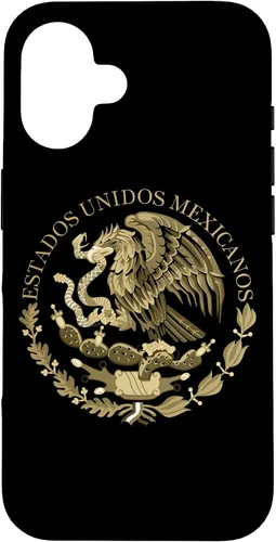 Miniatura 31 de iPhone 12 Pro Max Bandera de México sello del escudo de armas en caso sepia