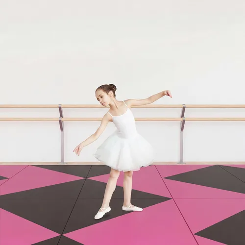 Miniatura 7 de Polar Aurora - Esterillas de gimnasia plegables de 4 pies x 8 pies x 2 pulgadas, gruesas, para ejercicios aeróbicos, estiramiento y yoga Rosa-Negro