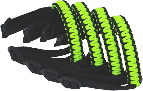 Miniatura 2 de BubbasGarageTv - Asas reversibles de Paracord para Jeep Wrangler - Verde lima y negro - Elige tus pares