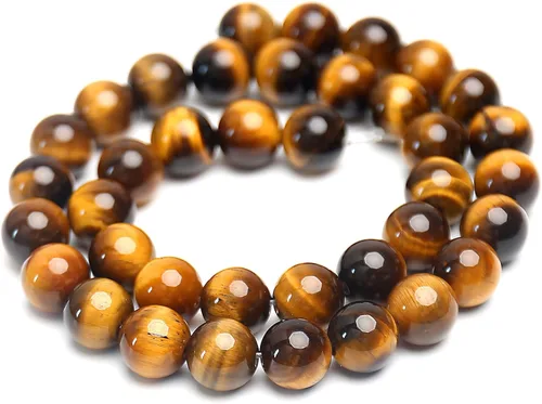 Miniatura 3 de Cuentas Naturales Clásicas de Ojo de Tigre, Cuentas Redondas de Piedra Preciosa de Grado AAA en Lote Suelto de 8MM 100PCS, Opciones a Granel, Clásico