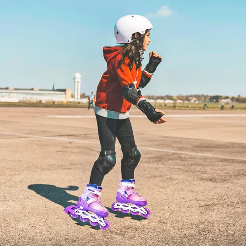 Miniatura 6 de Patines en línea ajustables para niños, niñas y adultos, patines con todas las ruedas que se iluminan para exteriores, para principiantes, jóvenes