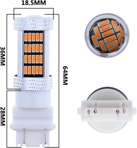 Miniatura 9 de Recién actualizado T25 cuña 3156 3157 focos LED, luces de señal de giro amarilla ámbar, 3157A 3457NA 4157NAK 5702AK 360° súper brillante 3156A 3056