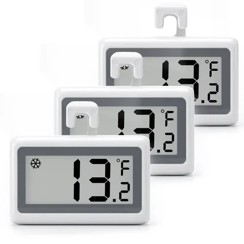 Miniatura 7 de Termómetro digital para refrigerador, termómetro para nevera y congelador con pantalla LCD grande, medidor de temperatura magnético del congelador