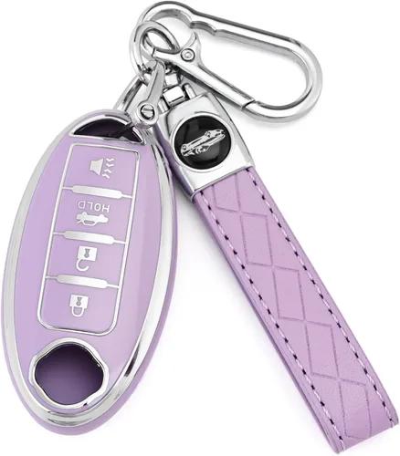 Miniatura 13 de Joilery Funda para llavero para Nissan Rogue Altima Accesorios, Compatible con llave de 4 botones, Carcasa protectora de TPU para Sentra, Murano