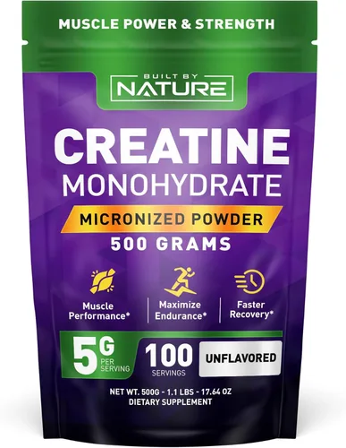 Monohidrato de creatina en polvo, creatina micronizada para hombres y mujeres, suplemento de creatina monohidrato puro, fuerza muscular, rendimiento