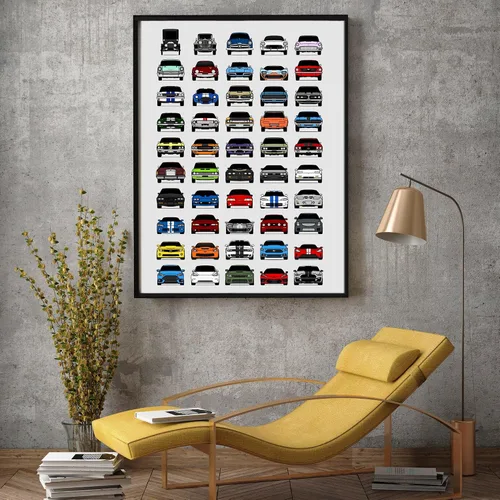 Miniatura 4 de Custom Car Posters Póster hecho a mano compatible con póster de American Muscle Car e impresión de automóviles clásicos y vehículos icónicos, 8 x 10