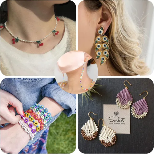 Miniatura 5 de 5000 cuentas de semillas de vidrio verde a granel, pequeñas cuentas espaciadoras de cintura para pulseras, collares, joyería, proyectos