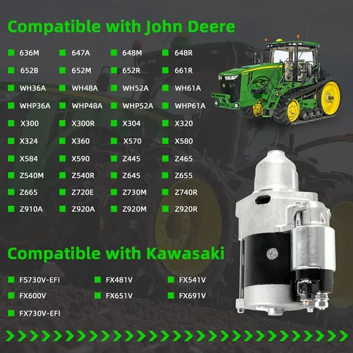 Miniatura 2 de LEAPTREND 19169N Nuevo arrancador apto para Kawasaki FX730V FX691V FX651V, John Deere 636M 648R 652R 661R Z445 Z465 Z645, reemplaza 428000-6600