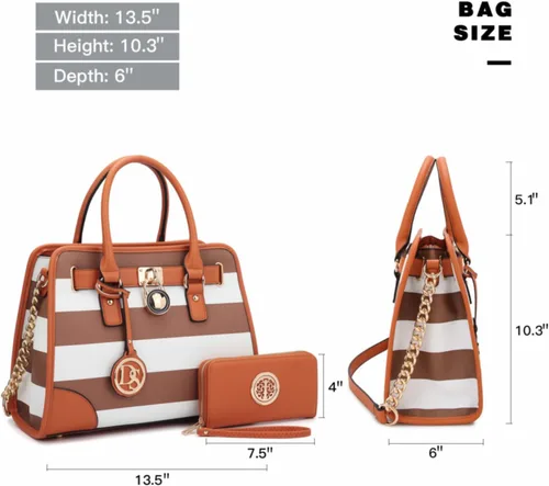 Miniatura 6 de Dasein - Bolso de mano para mujer, con asa superior, bolsa de hombro, bolsa de trabajo, 2 unidades.